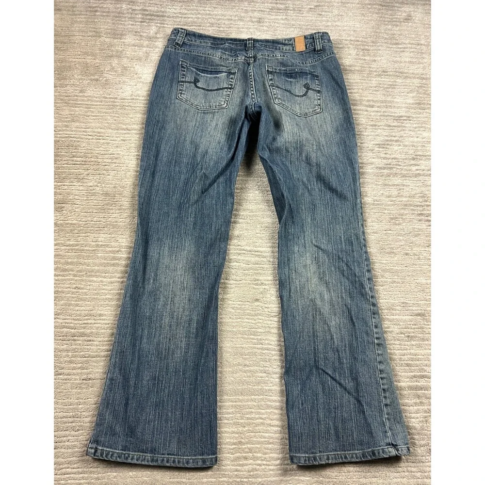 Maurices Jeans Women 7/8 Short Blue Taylor Boot Medium Wash Mid‎ Rise Bootcut